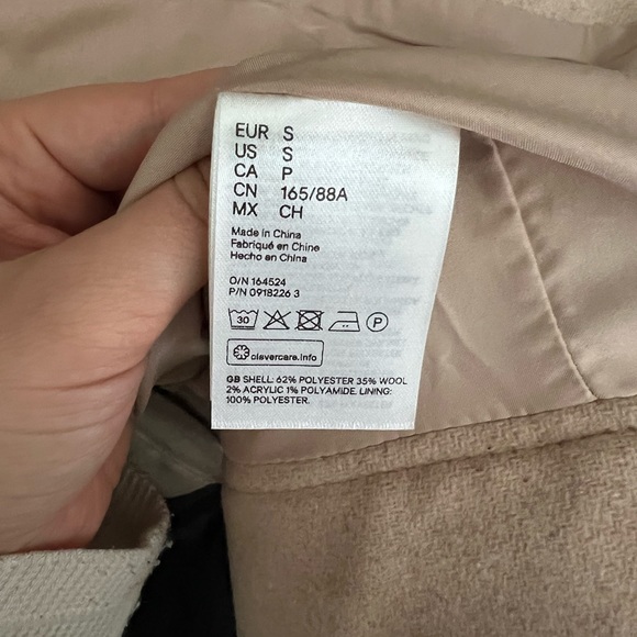 ♥️ NWT H&M Wool Blend Boxy Coat - Picture 4 of 4